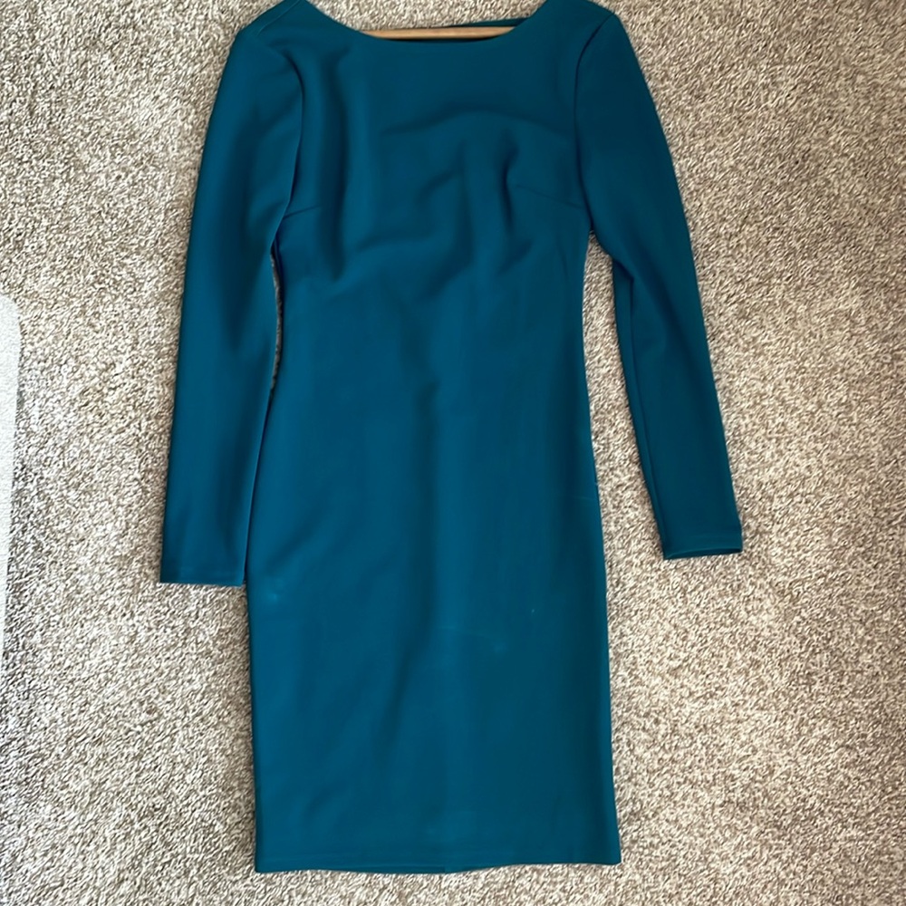 Teal Long-Sleeved Wedding/Cocktail Dress